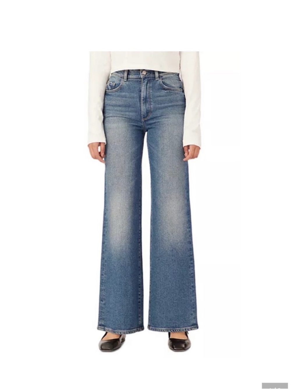 DL1961 Hepburn High Rise Wide Leg Jeans in East Lake Wash 24